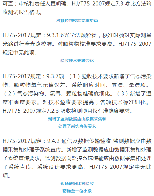 煙氣（so2，nox，顆粒物）排放連續監測技術規范 HJ75-2017與HJ/T75-2007標準究竟有何不同